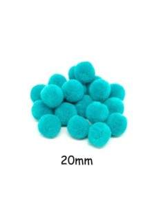 Pompon rond vert turquoise 2cm pour customisation, couture