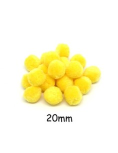 Pompon rond jaune poussin 2cm pour customisation, couture