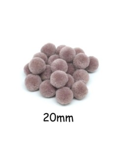 Pompon rond marron sépia clair 2cm pour customisation, couture