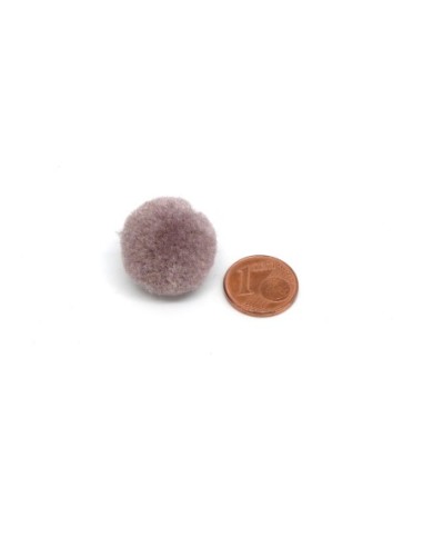 Pompon rond pas cher marron sépia clair 2cm pour customisation trousse 
