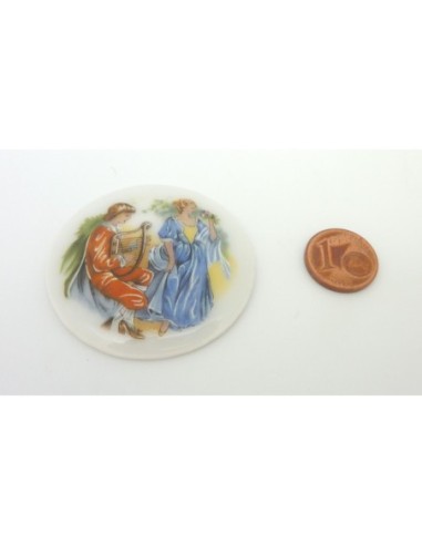 Cabochon en porcelaine style romantisme vintage