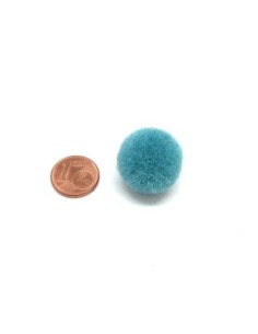 Pompon rond bleu canard 2cm pour customisation, couture 2