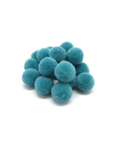 Pompon bleu canard 2cm pour couture