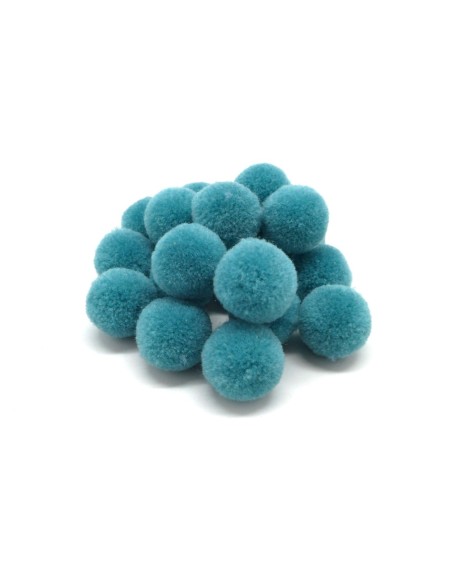Pompon bleu canard 2cm pour couture