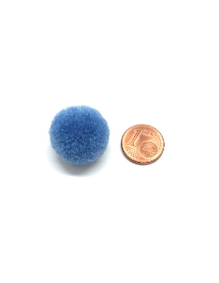 Pompon rond bleu bleuet 2cm pour scrapbooking