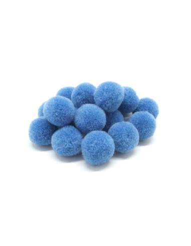 Pompon rond bleu bleuet 2cm pour création bijoux