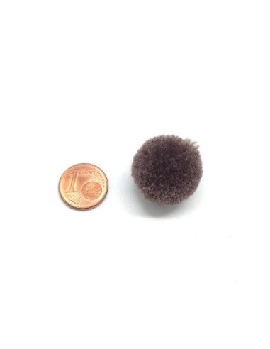 Pompon rond marron cacao pour scrapbooking