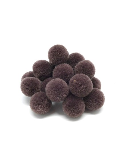 Pompon marron cacao pour création bijoux 20mm