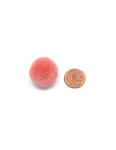 Pompon rond rose pêche 2cm pour couture, trousse, drap de plage, foulard 2