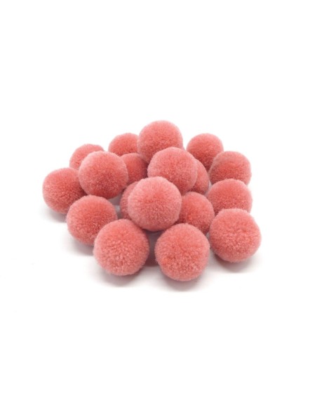 Pompon rond rose pêche 2cm pour couture, bijoux