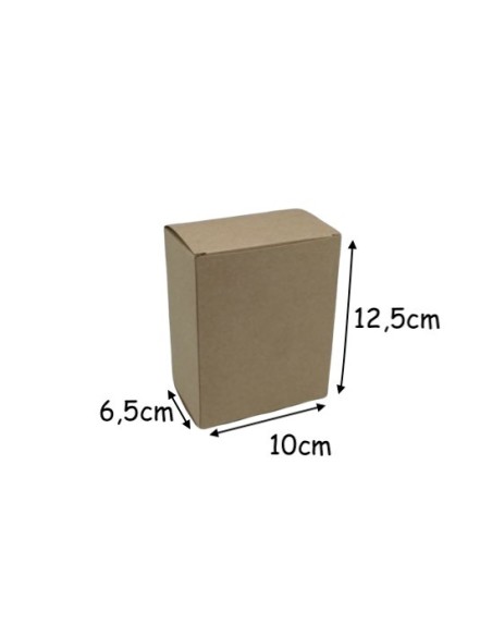 Boite cadeau rectangle uni couleur kraft marron à monter soi même 125x100x60mm