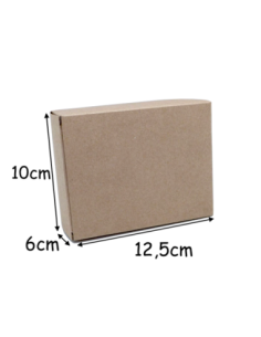 Boite cadeau rectangle uni couleur kraft marron à monter soi même 125x100x60mm 2
