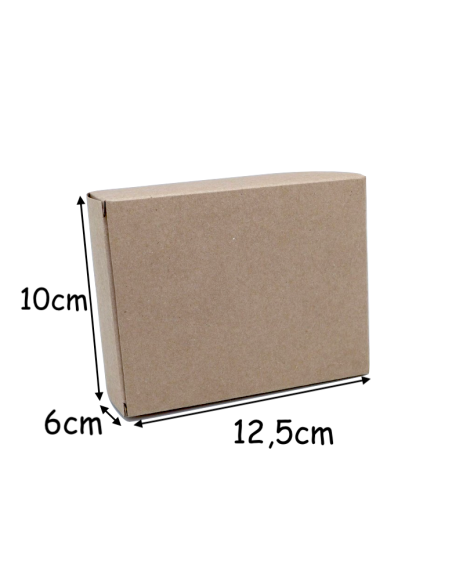 Boite cadeau rectangle uni couleur kraft marron à monter soi même 125x100x60mm