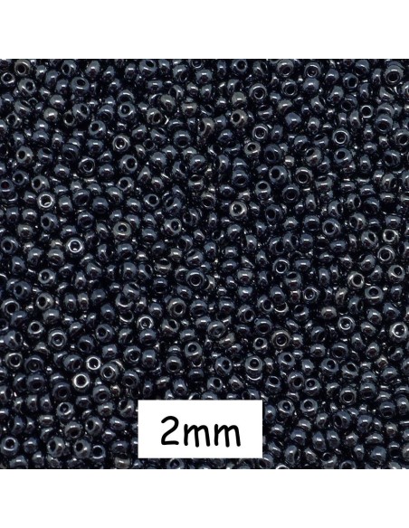 Perle de rocaille 2mm gris hématite