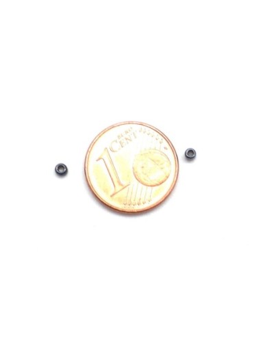 Petite perle de rocaille noir hématite