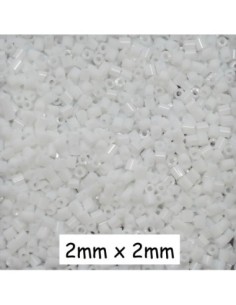 Perle de rocaille tube 2mm blanc
