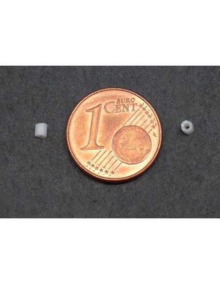 Perle tube 2mm blanc