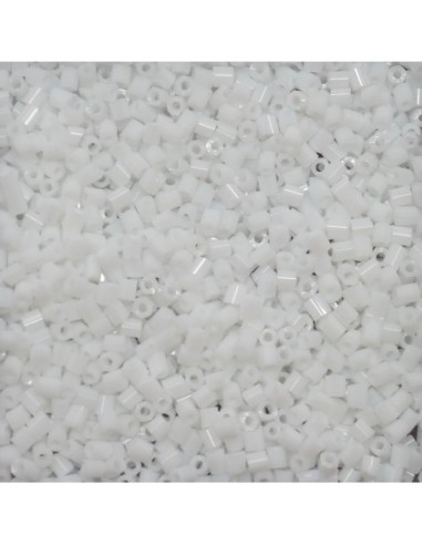 Petite perle de rocaille tube blanc