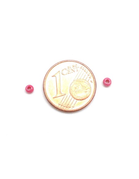 Mini perle de rocaille 2,5mm rose lustré