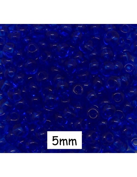 Perle de rocaille 5mm bleu transparent