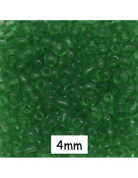 Perle de rocaille 4mm vert translucide