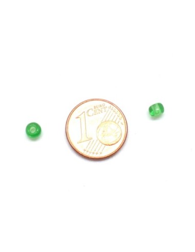 Perle de rocaille vert 4mm pour tressage et macramé