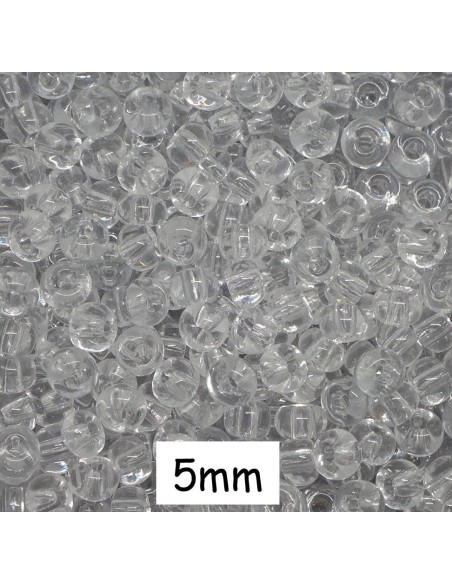 Perle de rocaille 5mm transparente