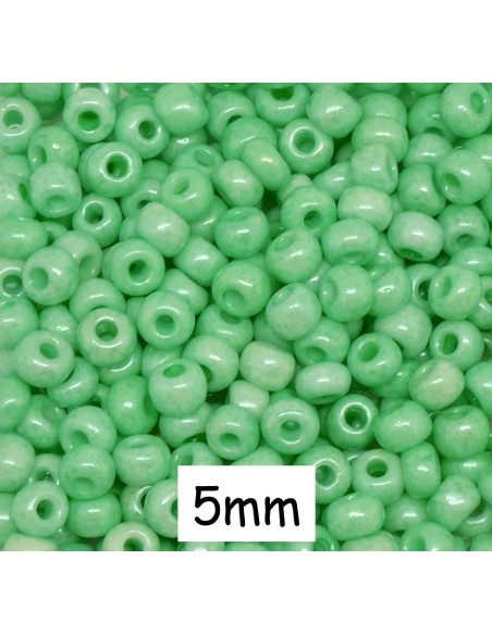 Perle de rocaille 5mm vert pâle nacré