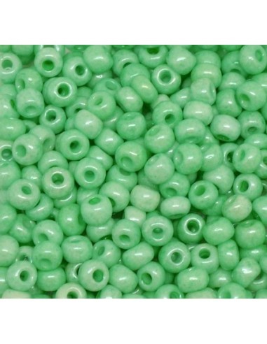 Perle de rocaille vert nacré 5mm