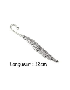 Grand Marque page plume à personaliser en métal argenté 12cm