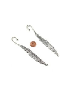 Grand Marque page plume à personaliser en métal argenté 12cm 2