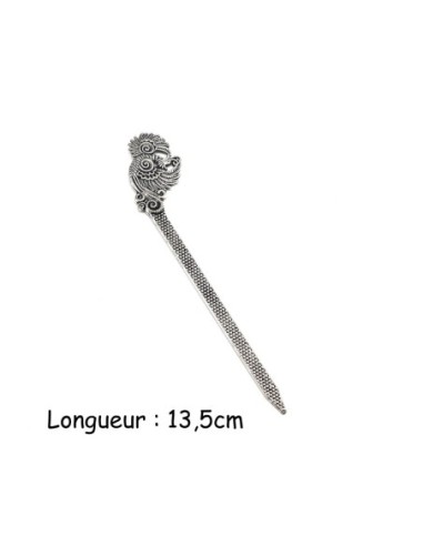 Grand Marque page paon à personaliser en métal argenté 13,5cm