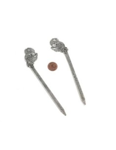 Grand Marque page paon à personaliser en métal argenté 13,5cm 2