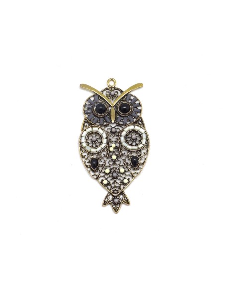 Pendentif hibou pas cher en métal doré