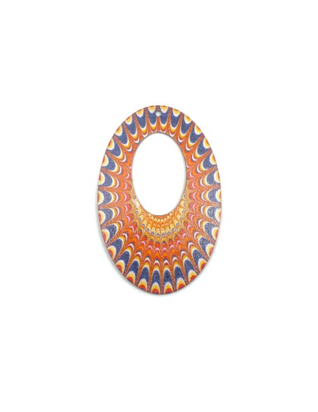Pendentif bois léger style mandala, coloré