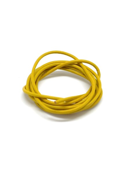 Cordon cuir 1,5mm jaune moutarde