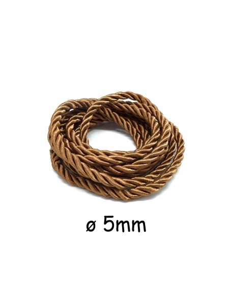Cordon nylon mouliné 5mm marron alezan
