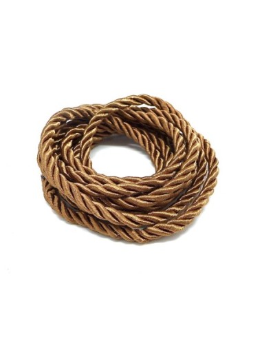 Cordelette nylon mouliné 5mm marron alezan pour anse de sac, rideaux, couture