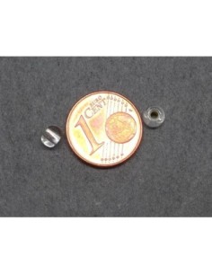 Perle de rocaille 4,5mm transparente interieur argenté, environ 310 perles 2