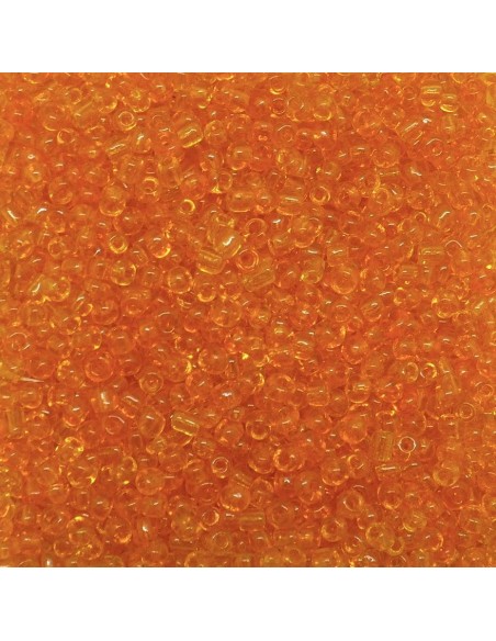 Petite perle de rocaille 2mm orange translucide