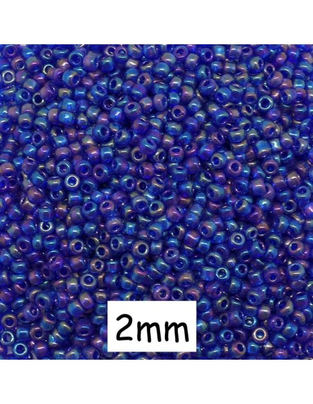 Petite perle de rocaille 2mm bleu violet