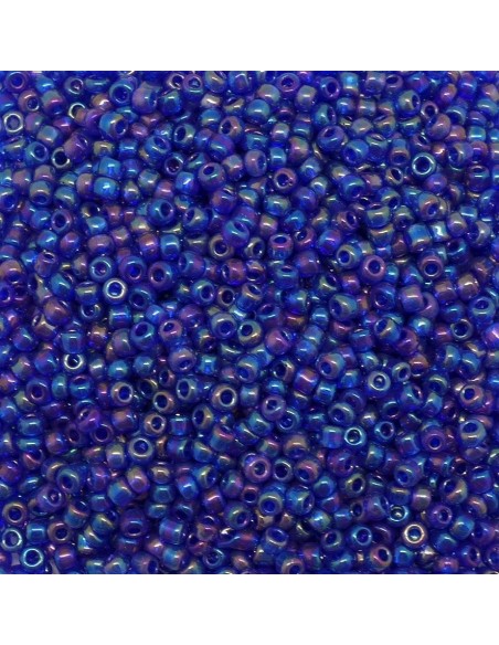 Perle de rocaille 2mm bleu violet irisé