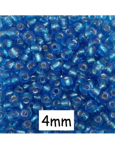 Perle de rocaille 4mm bleu