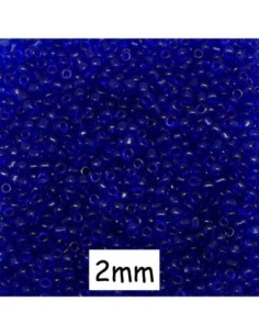 Perle de rocaille 2mm bleu outremer translucide