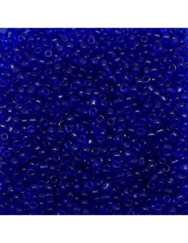 30g perles de rocaille 2mm bleu outremer translucide, environ 2670 perles