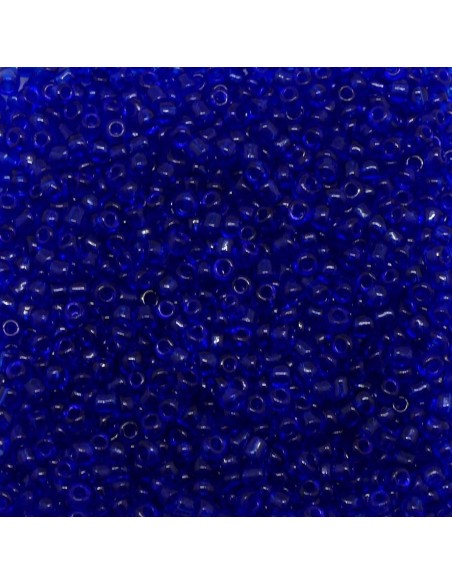 30g perles de rocaille 2mm bleu outremer translucide, environ 2670 perles