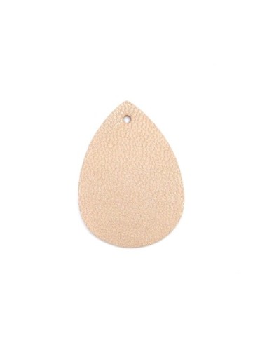 Pendentif goutte en cuir beige pour boucles d'oreilles