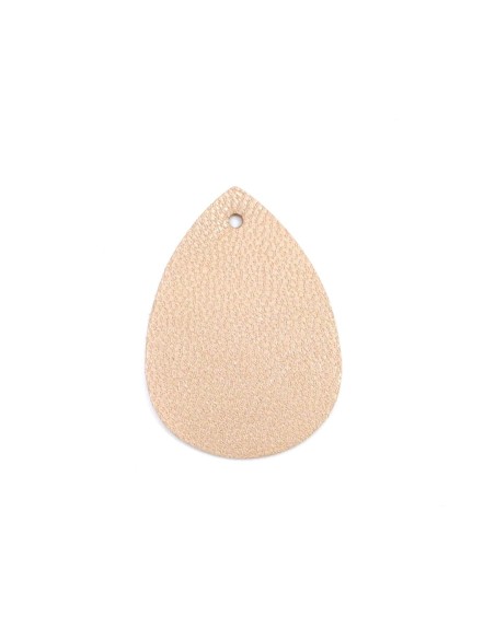 Pendentif goutte en cuir beige pour boucles d'oreilles
