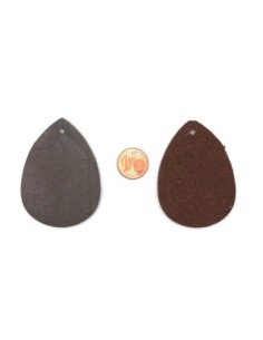 Pendentif cuir de couleur marron en forme de goutte pour collier 2