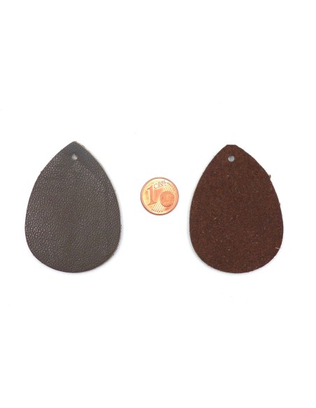 Pendentif cuir marron pour boucle d'oreilles en cuir